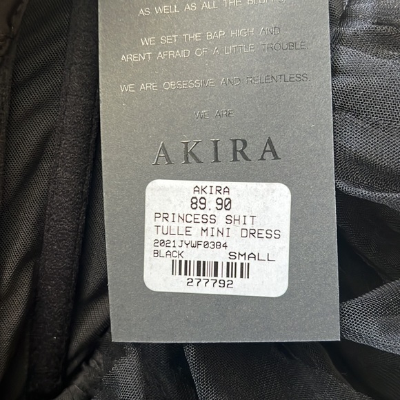 Akira Tulle Halter Mini Dress -Black -Brand New - Picture 2 of 9